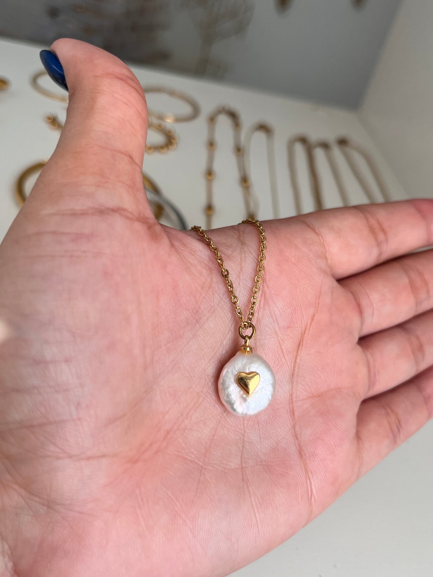 Heart pearl Necklace