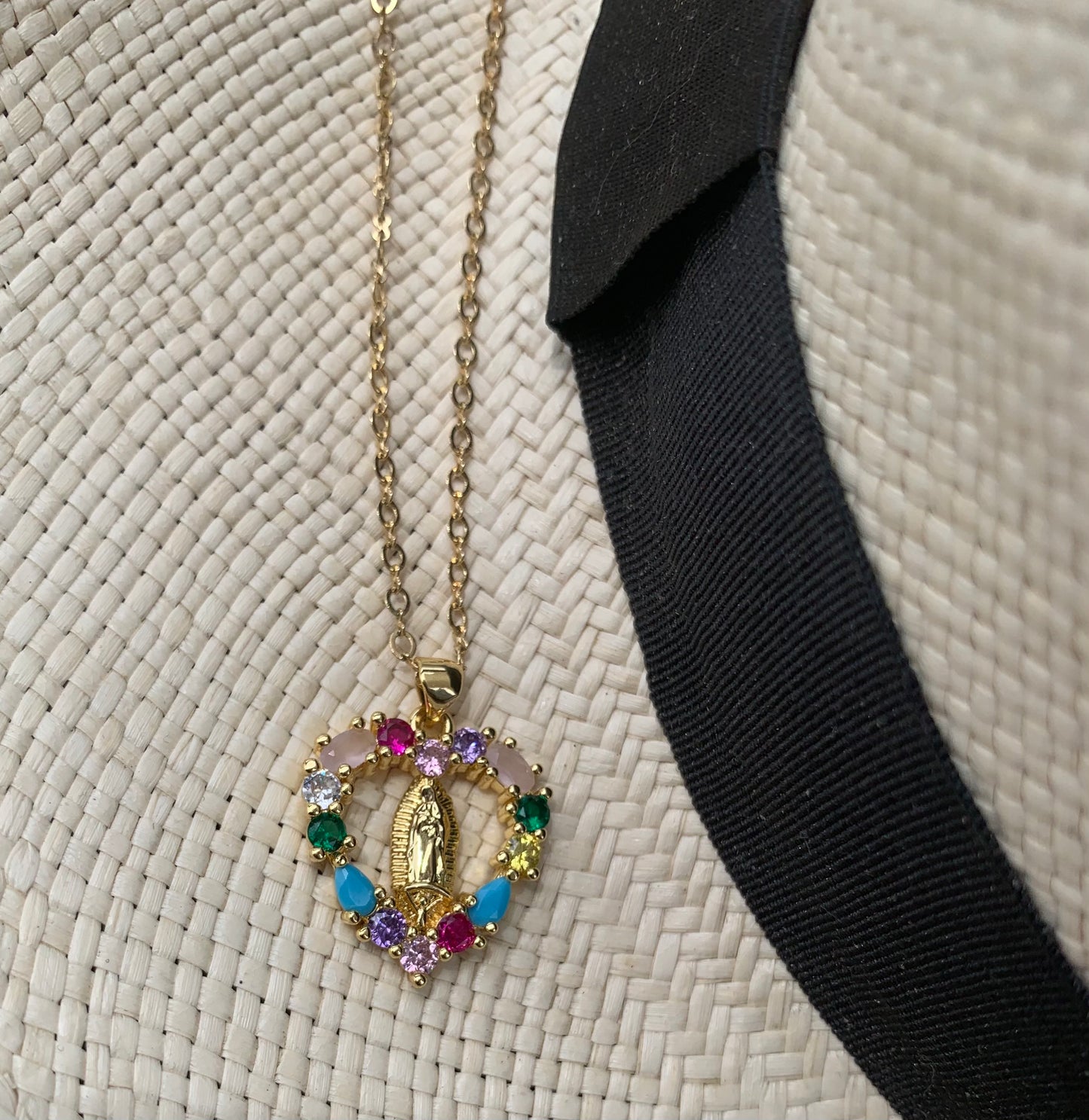 Virgin Mary Colorful Necklace